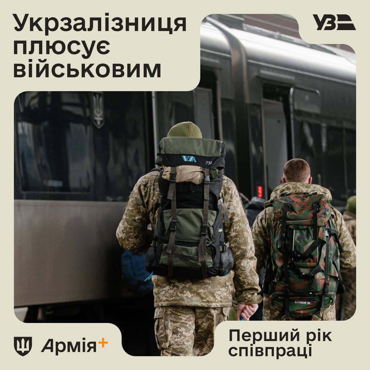 Укрзалізниця та Армія+: понад 169 тисяч військових скористалися спеціальними квитками